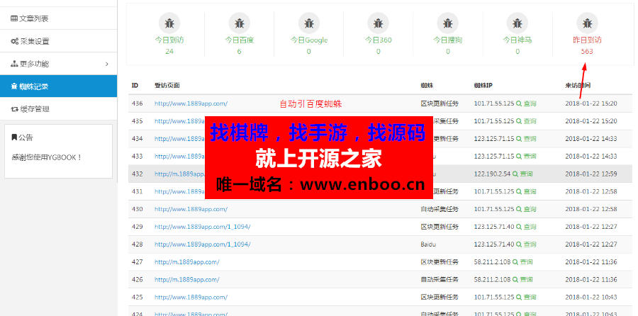 YGBOOK6.14最新版小说系统源码下载 内置笔趣阁三套模版自动baidu推送 自带WAP手机站
