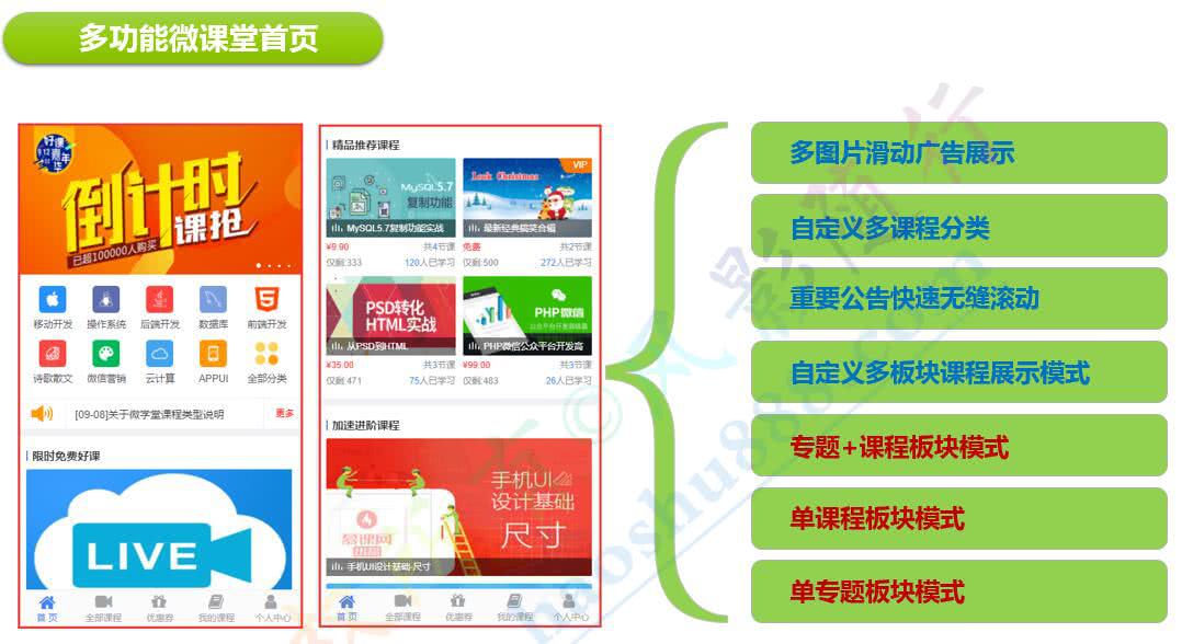 微课堂V2 2.3.3 全开源解密版 微信微教育课堂 微信教育模块 微信课程教育行业管理系统下载