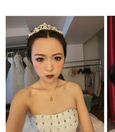 圆脸短马尾适合带什么样的发箍 2017圆脸新娘妆发箍