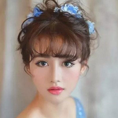 空气刘海新娘发型图片 宫廷风亚麻栗色来袭