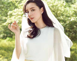 张静初婚纱发型图片 巧克力色很美