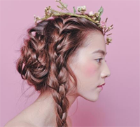 无刘海长发编发步骤图解 Boho Crown有点难