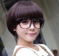 女生锅盖头发型图片 假小子来也
